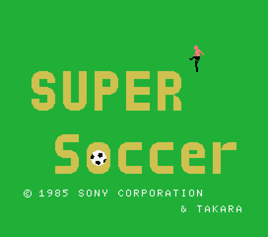 Super Soccer title screen for MSX